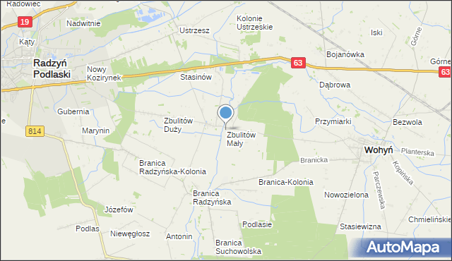 mapa Zbulitów Mały, Zbulitów Mały na mapie Targeo